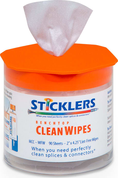 Sticklers MCC-WFW Fiber Optic Wipes for the Benchtop