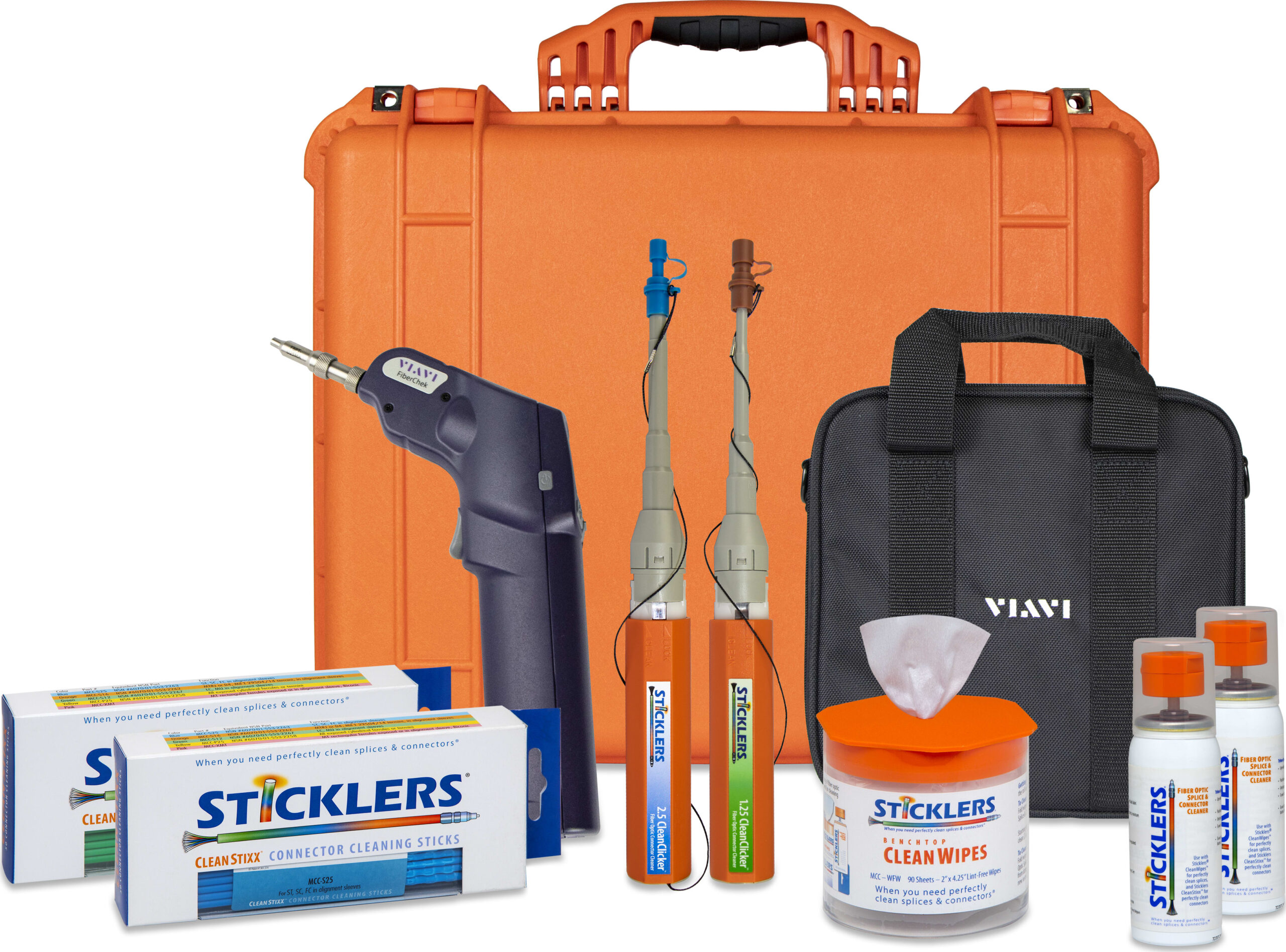 Sticklers MCC-FK20 - Fiber Optic Cleaning and Inspection Kit, Field Use
