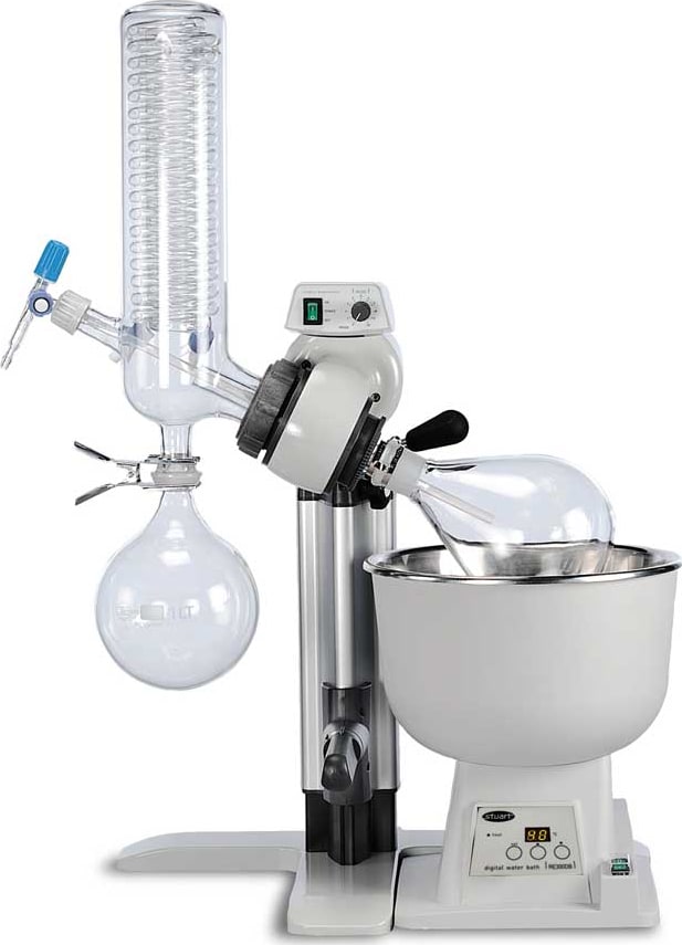 Stuart RE301 Vertical Condensor Rotary Evaporator complete with glass set 01