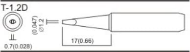 Quick T-1.2D - Chisel Soldering Tip (1.2mm, 17mm Length)