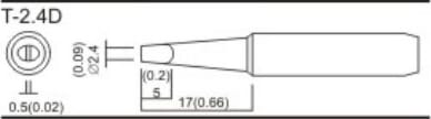 Quick T-2.4D - Chisel Soldering Tip (2.4mm, 17mm Length)
