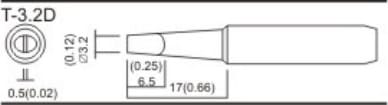 Quick T-3.2D - Chisel Soldering Tip (3.2mm, 17mm Length)