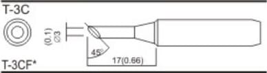 Quick T-3C - Bevel Soldering Tip (3mm, 17mm Length)