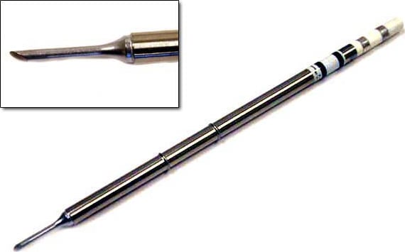 Hakko T15-CF2 - T15 Series Soldering Tip, Bevel, 2mm/60° x 18mm (tinned on bevel face only)