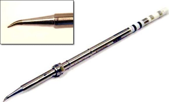 Hakko T17-J02 - T17 Series Soldering Tip, Bent Conical, R0.2mm/30° x 3.5mm x 12mm