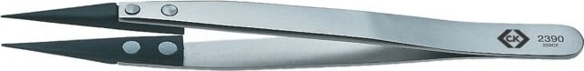 CK Tools T2390 - Carbofib ESD Fine Tip Tweezer, 130mm