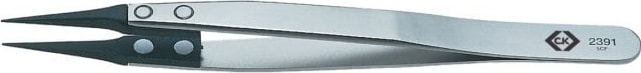 CK Tools T2391 - Carbofib ESD Extra Slim Tweezer, 130mm