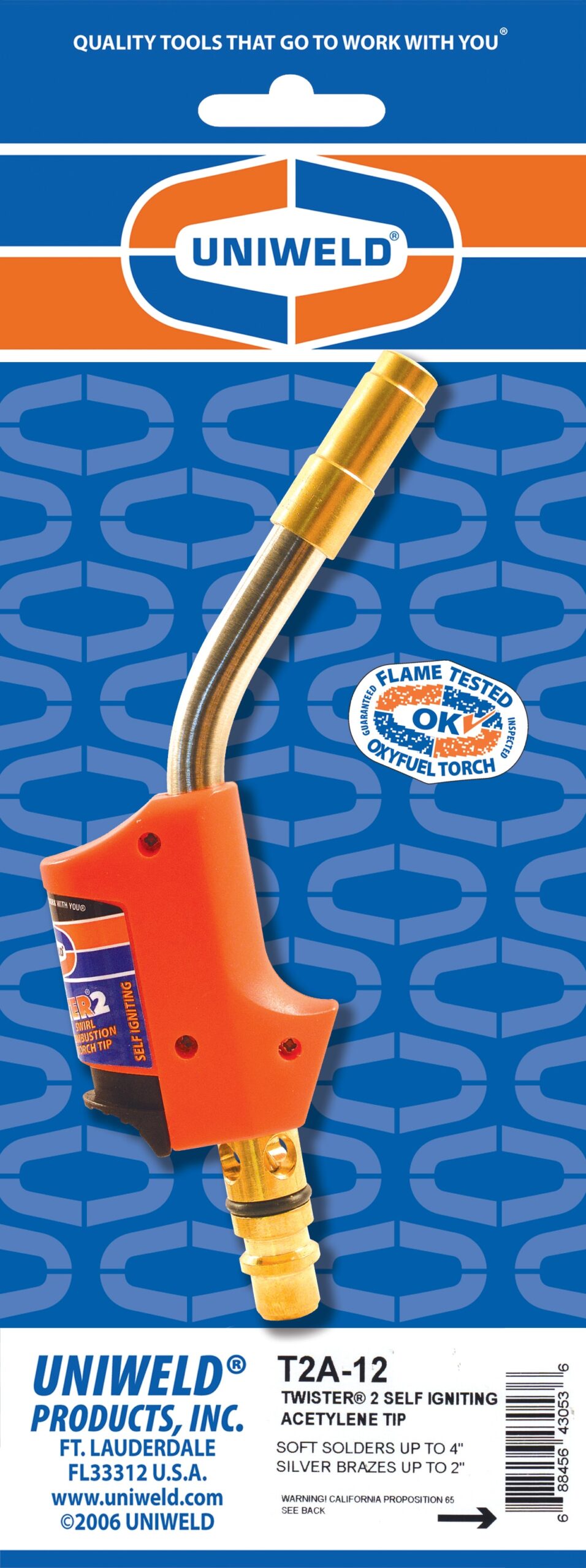 Uniweld T2A-12 - Twister 2 Tip, Acetylene, Solder 1.25-3in Brazing 0.875-1.625in