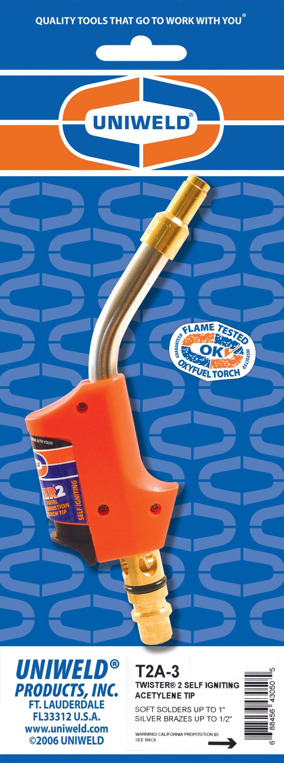 Uniweld T2A-3 - Twister 2 Tip, Acetylene, Solder 1in Brazing 0.5in