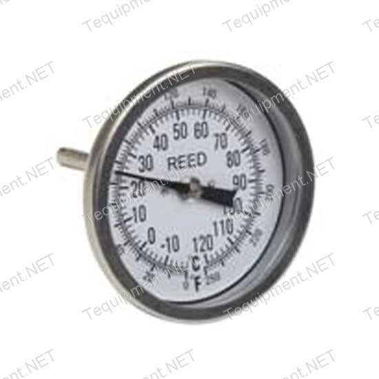 Reed T30025-550 Thermometer, 3 Dial, 2.5 Stem, 50/550fc,1/2npt