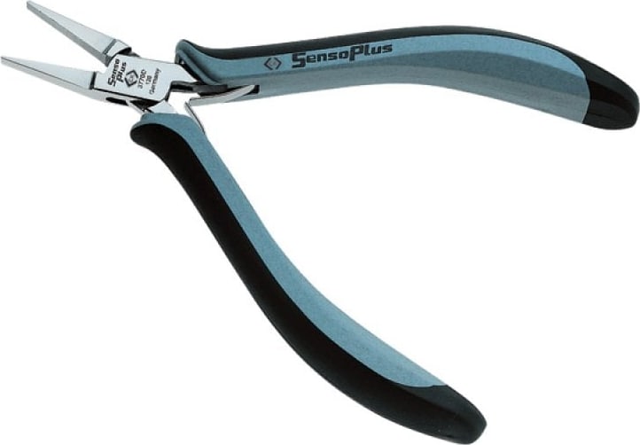 CK Tools T3770 1D120 - SensoPlus ESD Flat Nose Plier, 120mm, Serrated Jaws