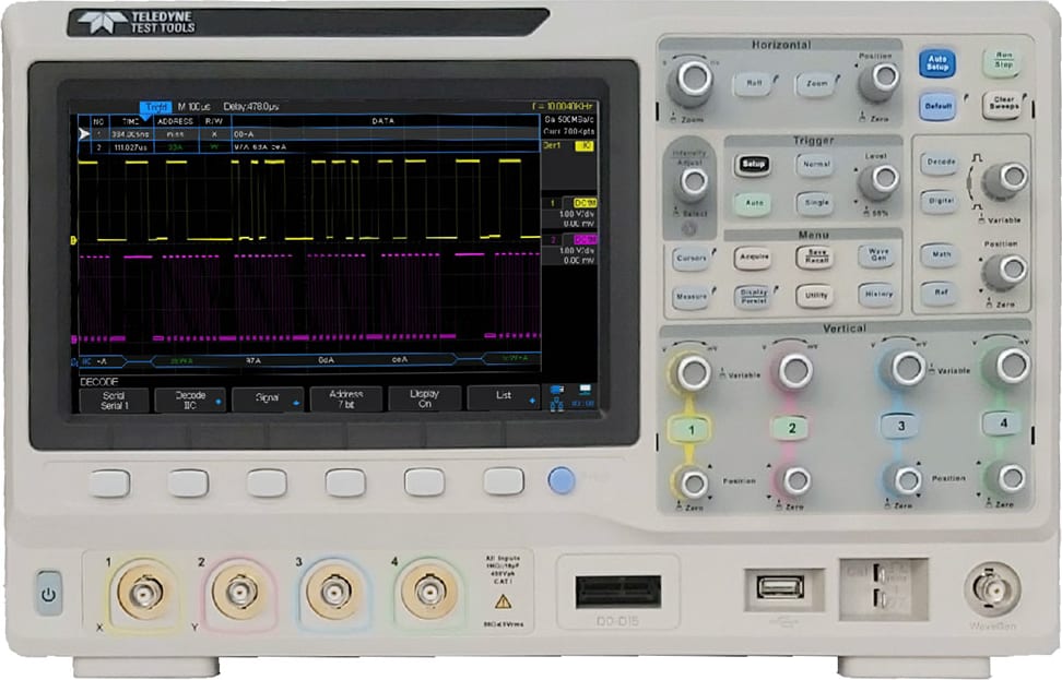 Teledyne Test Tools T3DSO2104 - Four Channel Digital Oscilloscope, 100 MHz