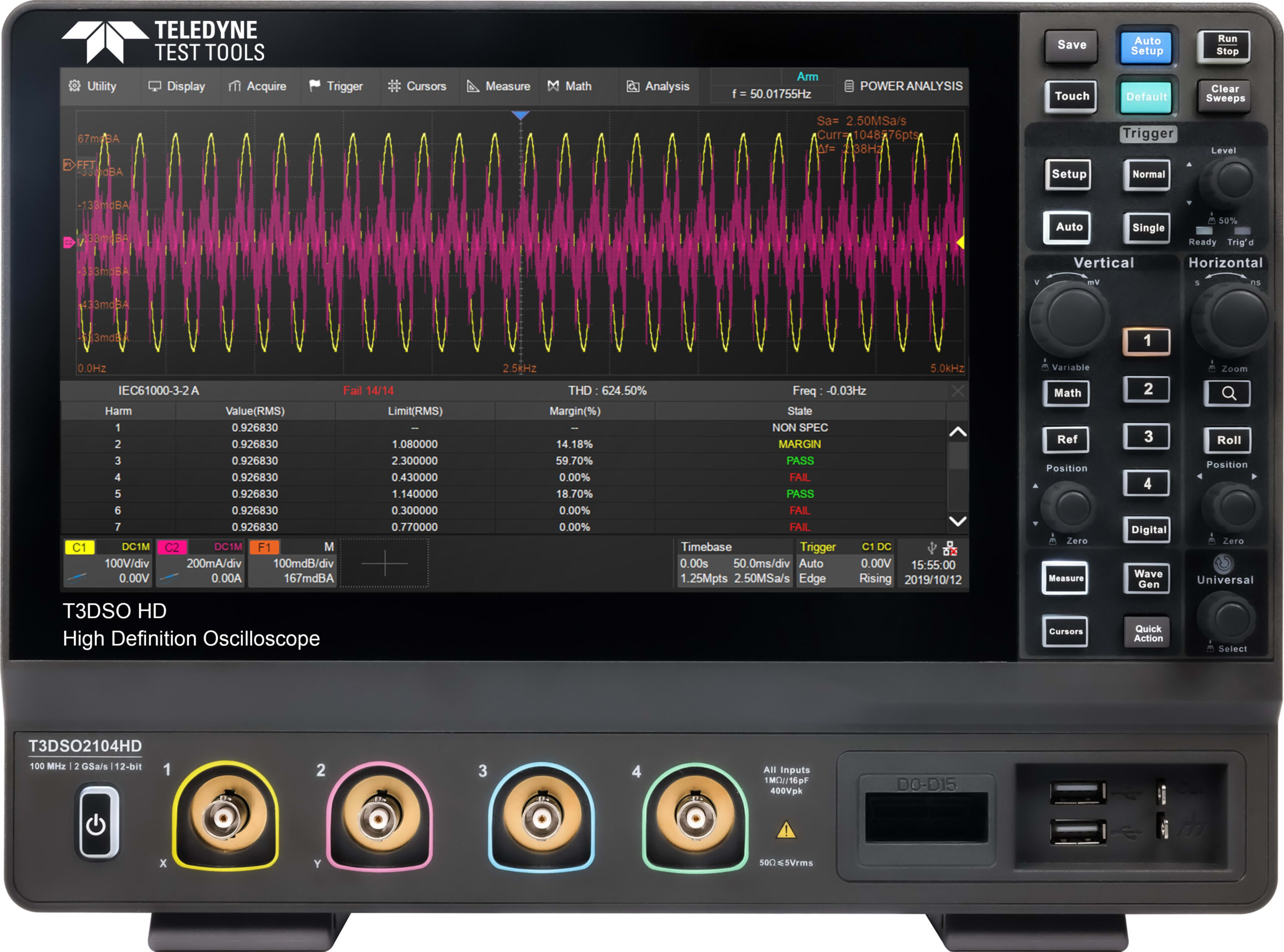 Teledyne Test Tools T3DSO2104HD - Digital Oscilloscope (4 Channels/100 MHz)