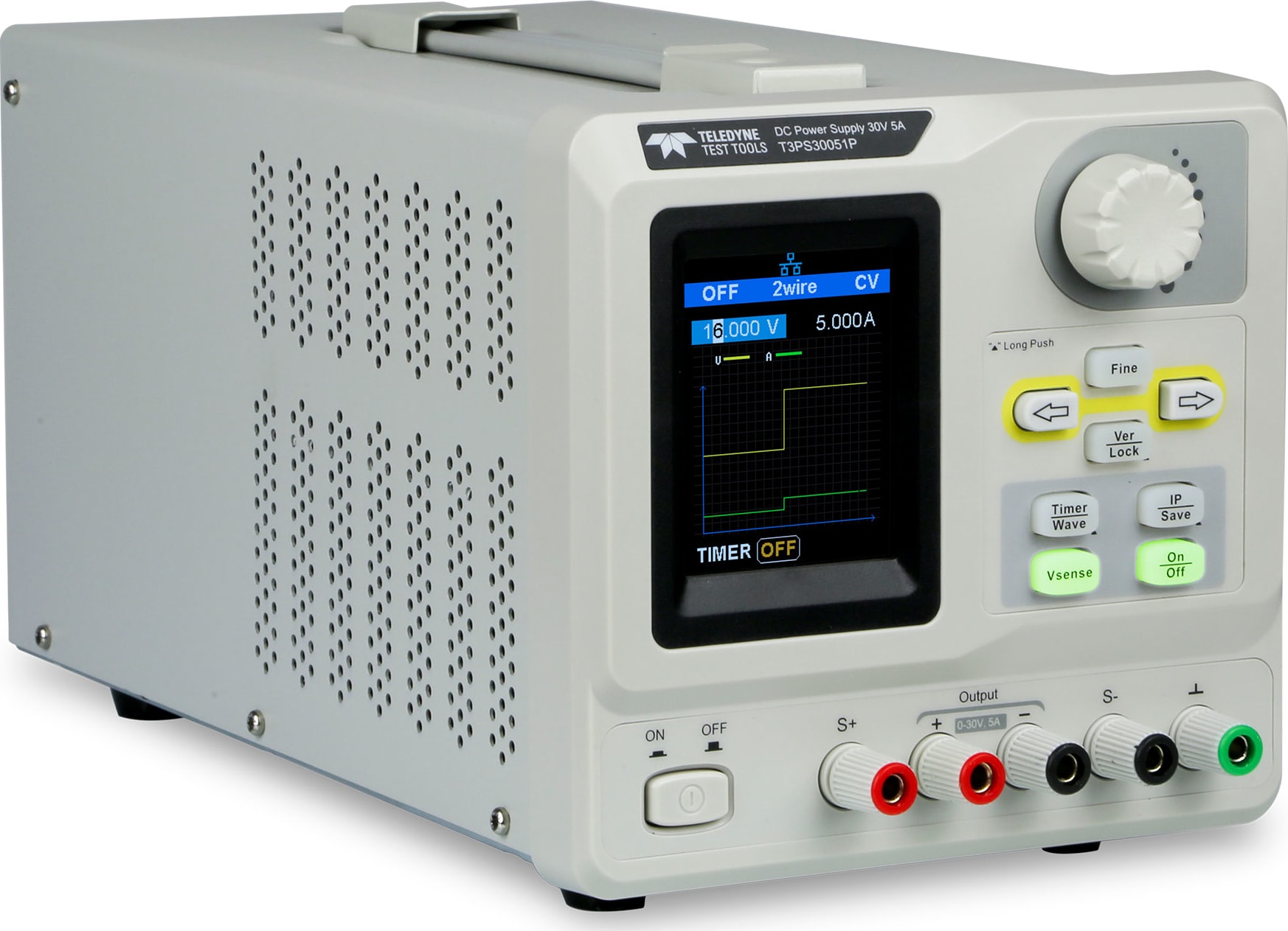 Teledyne LeCroy T3PS16081P - Programmable Linear DC Power Supply, 1 Output, 0-16V/0-8A