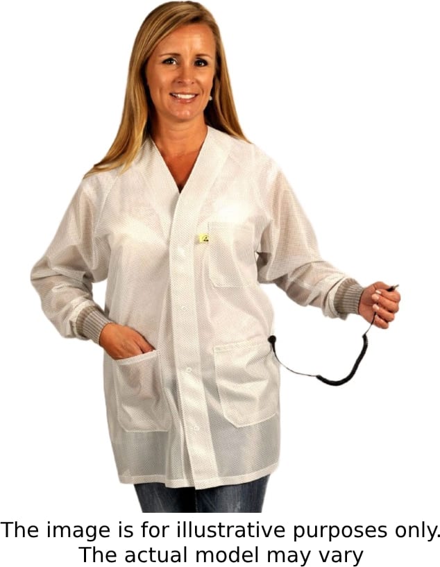 Tech Wear HOJ-13KEY-L - Hallmark Hip-Length Jacket w/KEY Options Options, OFX-100 Fabric, White, Large