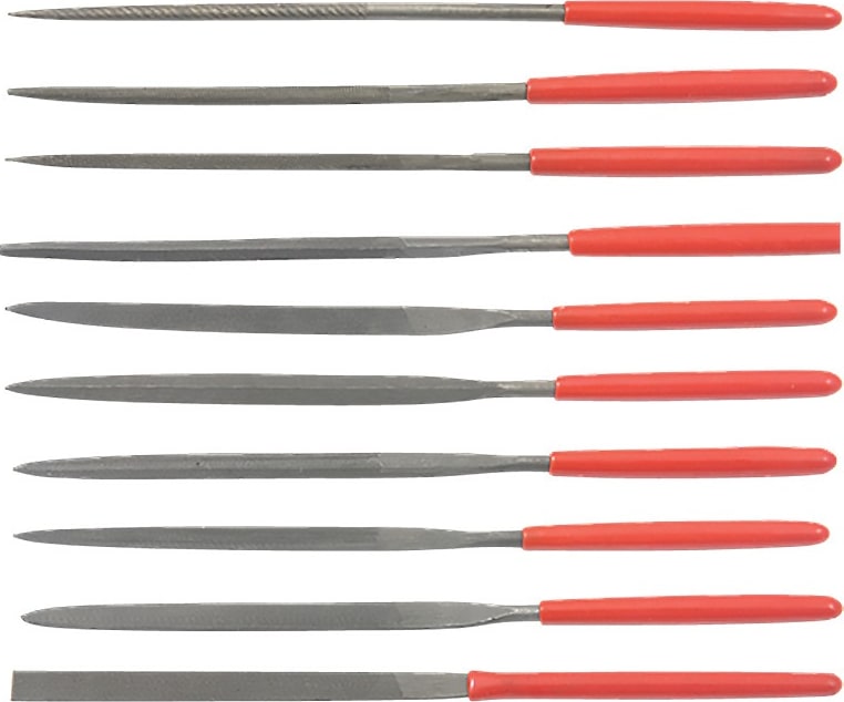 Techni-Pro FIL-076 - File Set, Needle, 10 Pieces, 6.25 OAL, 3-1/3' Cut Length, PVC Handle