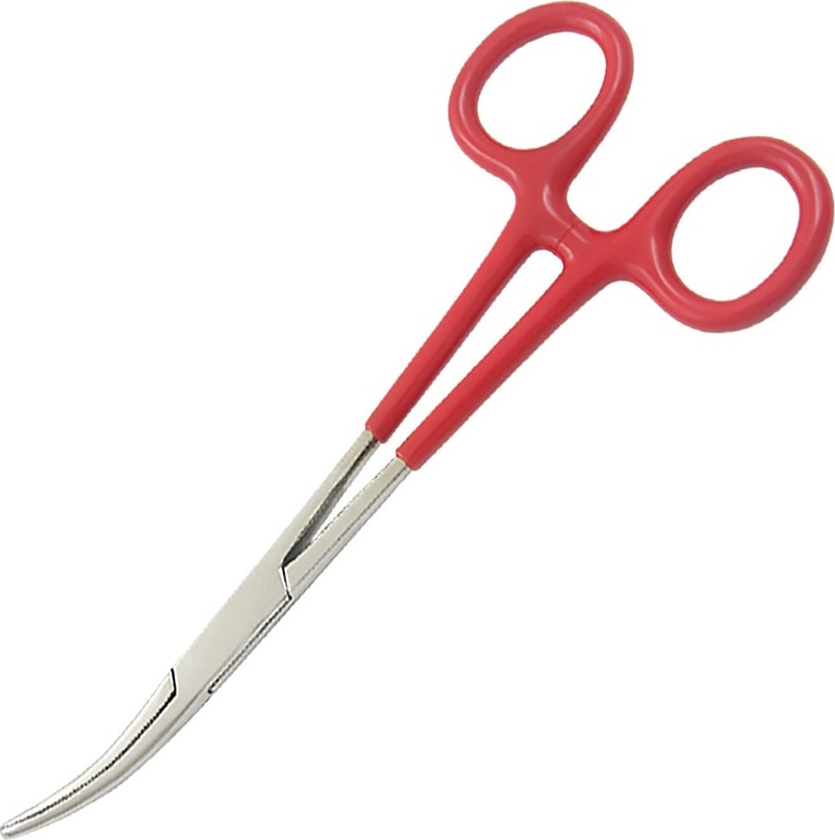 Techni-Pro FOR-102-B - Forceps, Curved Tip, 6' OAL, PVC Handle, Stainless Steel