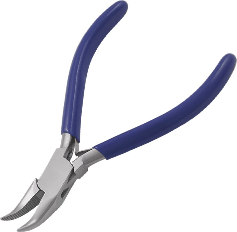 Techni-Pro PLR-108-B - Pliers, Curved Chain Nose, 4.5' OAL, Serrated Jaw, PVC Handle, Stainless Steel