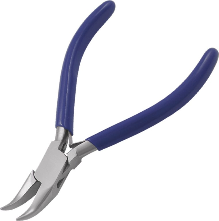 Techni-Pro PLR-108 - Pliers, Curved Chain Nose, 4.5' OAL, Smooth Jaw, PVC Handle, Stainless Steel