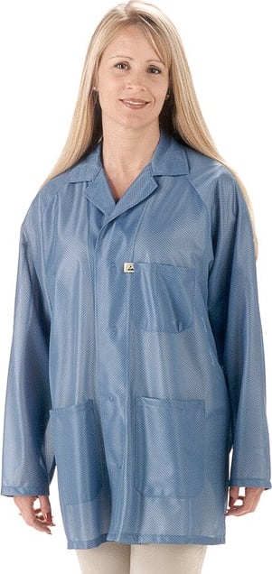 Tech Wear SOJ-23-M-KEY - Sterling Lab Coat w/Key, Lapel Collar & Raglan Sleeves, Medium, Blue