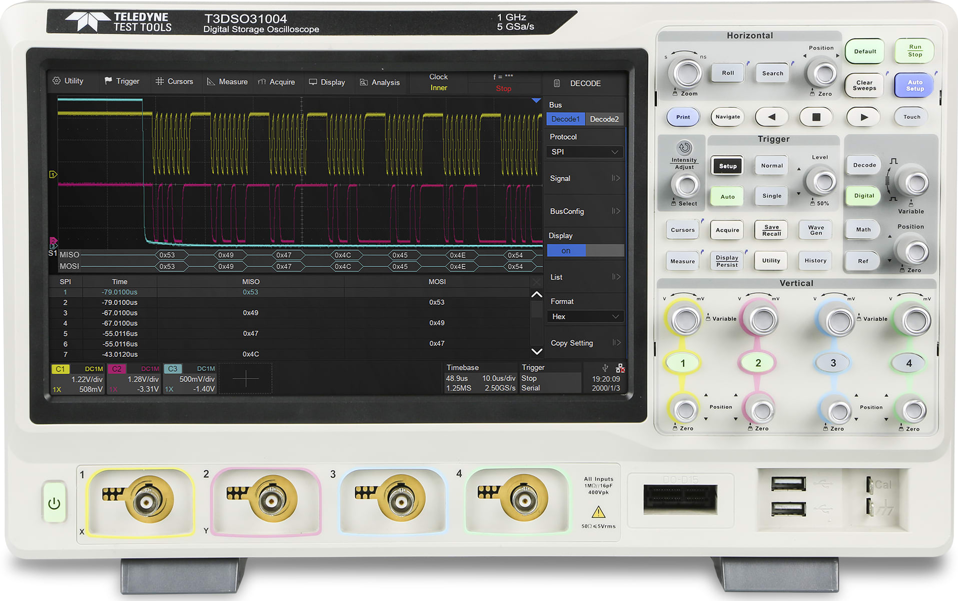 Teledyne LeCroy T3DSO31004 - 4 Channel / 1GHz Mixed Signal Oscilloscope w/ MSO Probe