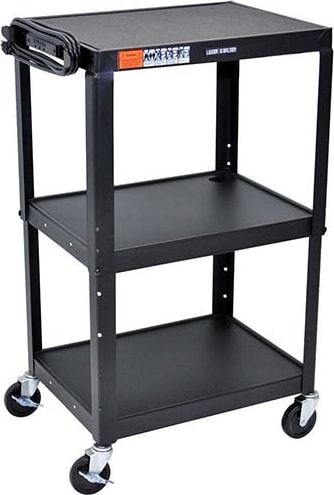TestEquity TE-1054 - Adjustable Height Mobile Cart with Power Strip