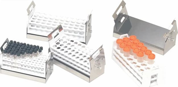 Thermo Scientific 950040 - Universal Test Tube Rack with Holder for 10 to 13mm (3 to 7mL) Test Tubes, 72 Places