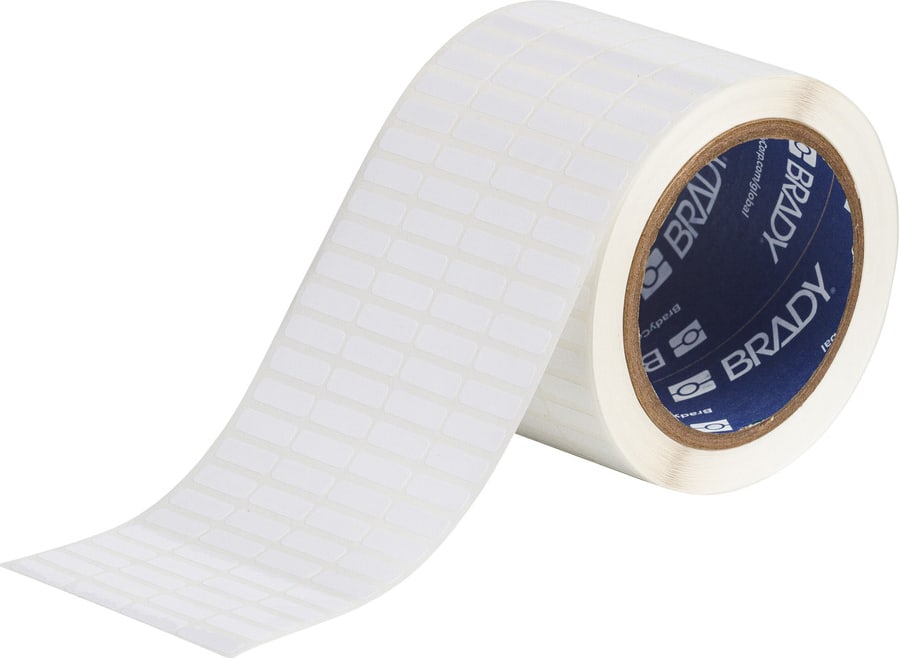 Brady THT-1-423-10 - Harsh Environment Multi-Purpose Polyester Labels, For 3' Core Printers, 0.25' x 0.75', White