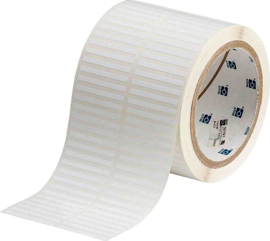Brady THT-28-423-10 - Harsh Environment Multi-Purpose Polyester Labels, For 3' Core Printers, 0.125' x 1.5', White, 10K/Roll