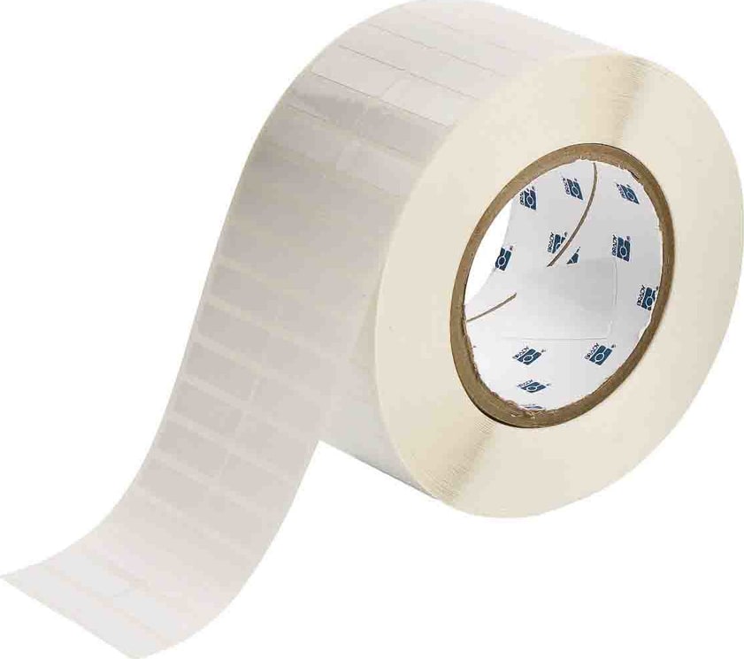 Brady THT-29-423-10 - Thermal Transfer Label, 1.25'W x .375'H, White, 10k/Rl