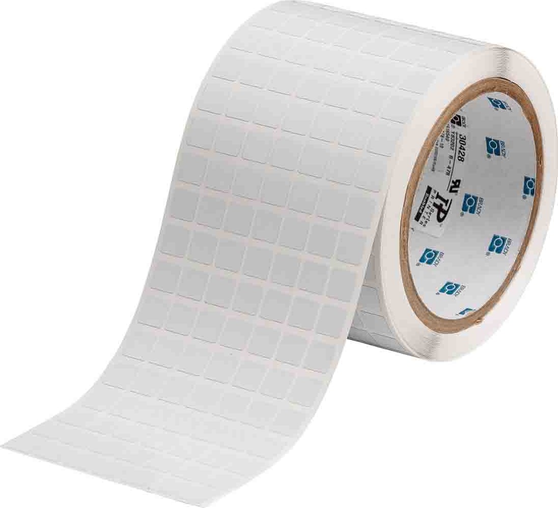 Brady THT-38-797-10 - Labels, High Temperature, Glossy, 2 mil, Polyimide, .375x.375, 10000/RL, 7/Row