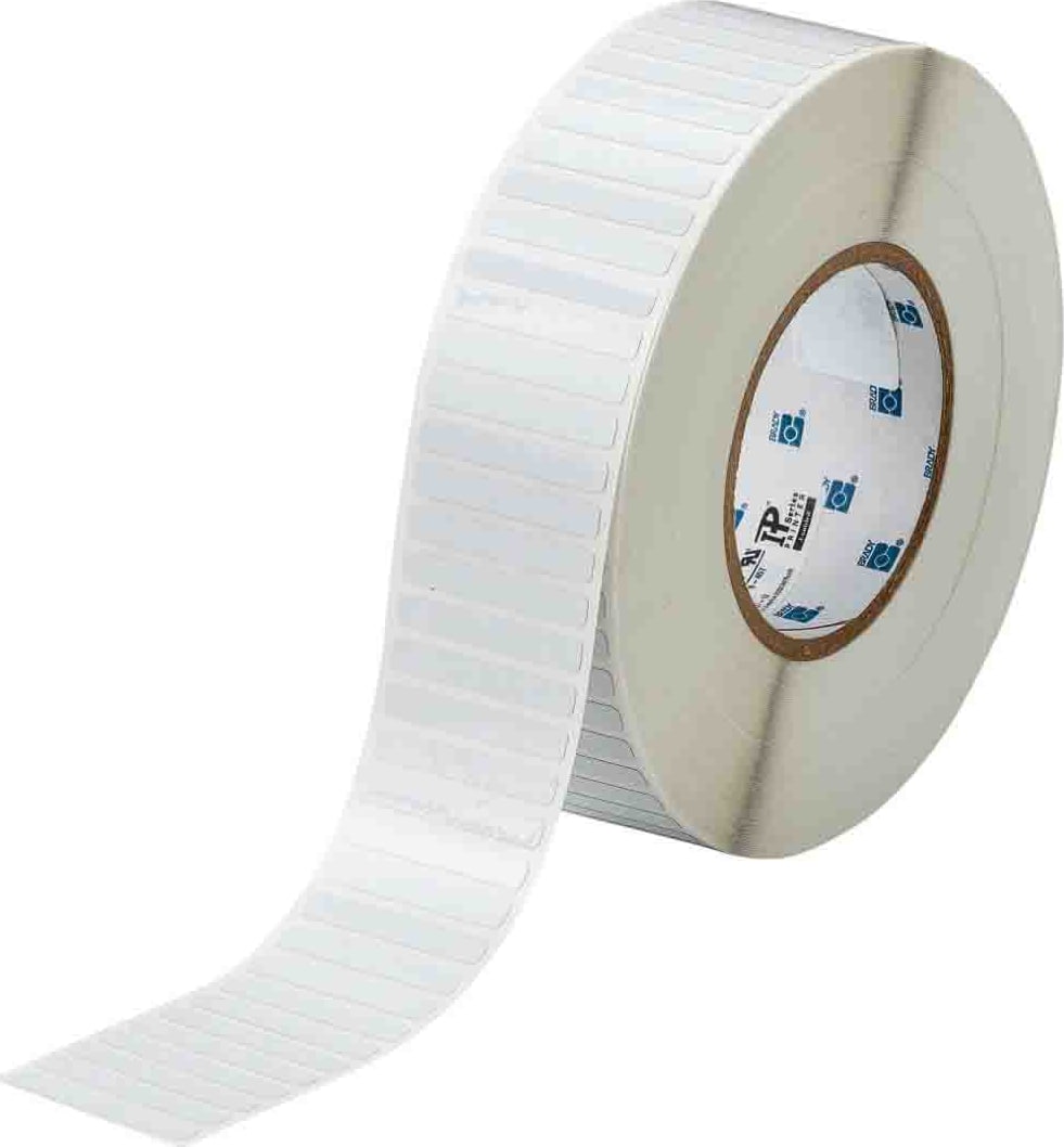 Brady THT-72-797-10 Labels, High Temperature, Glossy, 2 mil, Polyimide, 0.25x1.75, 10000/RL, 1/Row