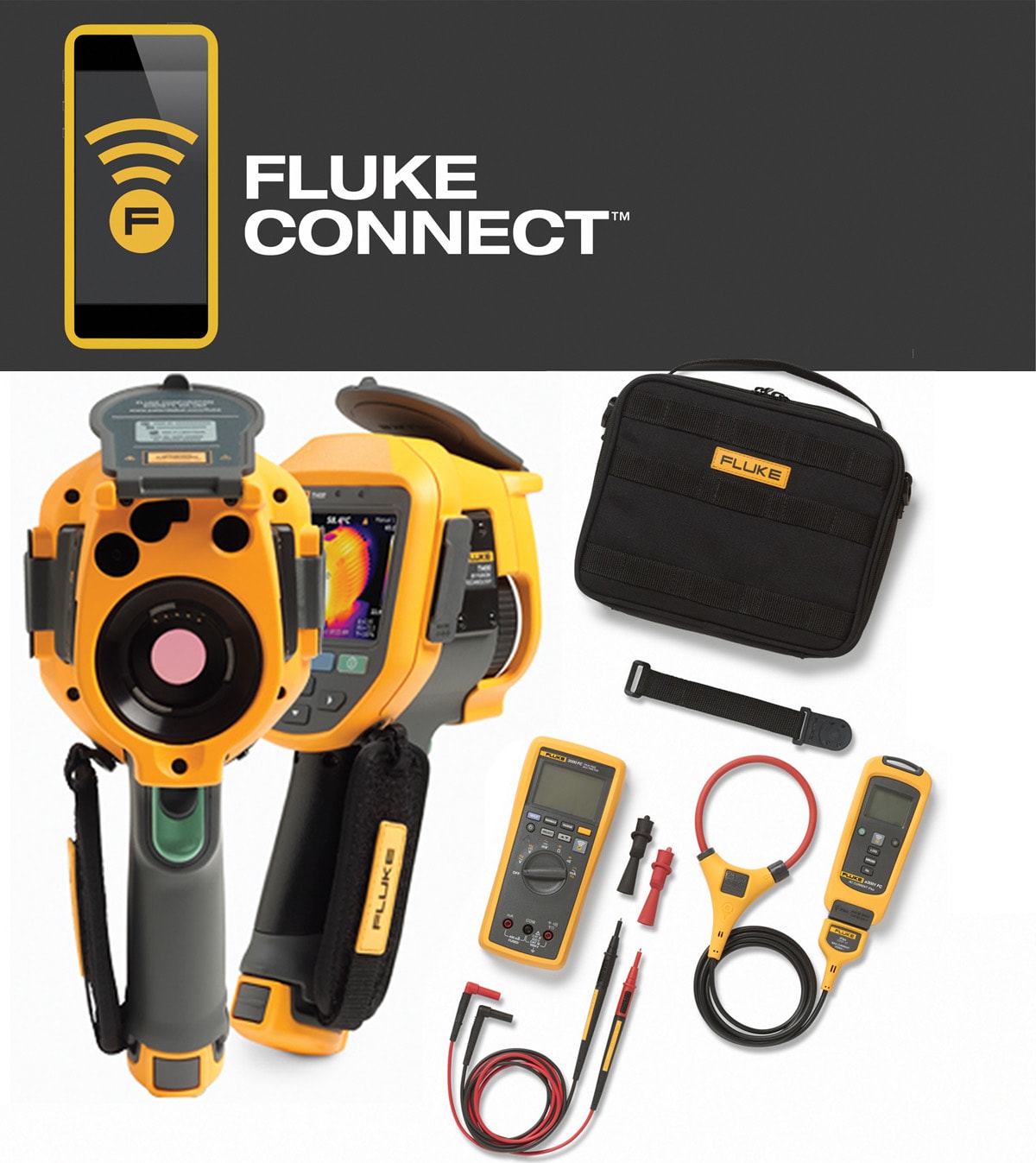 Fluke TI200 60HZ/FCA TI200 Thermal Imager with DMM A3001FC iFlex Kit