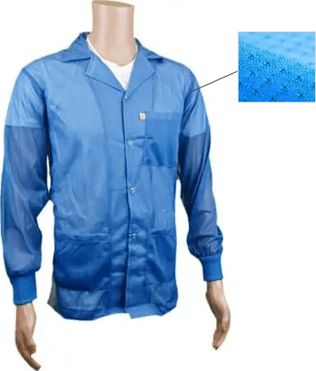 Transforming Technologies JKC8801LB - 8812 ESD Jacket, Lapel Collar, Knit Cuff, XS, Light Blue