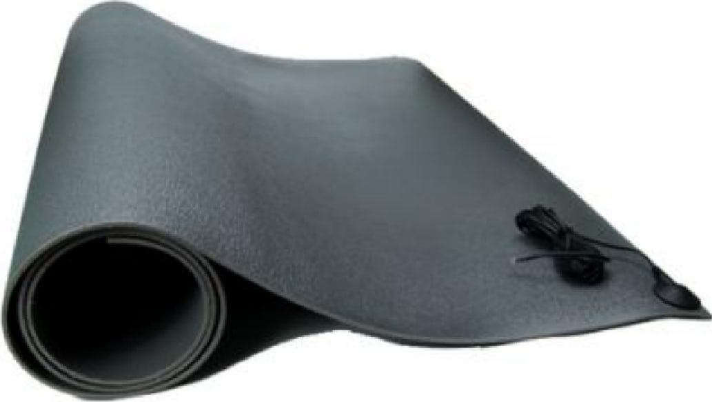 Transforming Technologies FM43650GY - Full Roll VinylStat ESD Chair Mat, Rigid Solid, 3’ x 50’ (Gray)