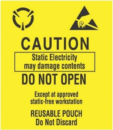 Transforming Technologies LB9160 - ESD Caution Label, 3-1/2'x3', 500/Roll