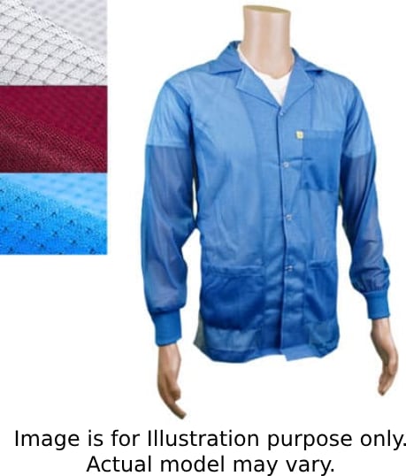 Transforming Technologies JKC8801BG - ESD Jacket, Lapel Collar, Knit Cuff, X-small (Burgundy)