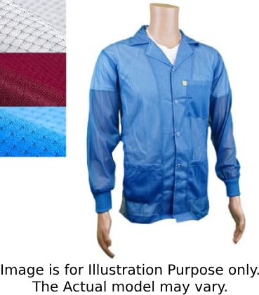 Transforming Technologies JKC8808SPBG - ESD Jacket, Lapel Collar, Snap Cuff, Burgundy, 4x-Large (Burgundy)