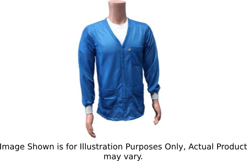 Transforming Technologies JKV9029LB - ESD Jacket, 3/4ths Length, V-Neck, Knit Cuff, 5X-Large (Light Blue)