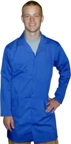 Transforming Technologies JLC5402LB - ESD Jacket, Full Length, Lapel Collar, Knit Cuff, Small (Light Blue)