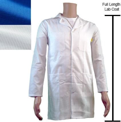 Transforming Technologies JLC5409SPWH - ESD Jacket, Full Length, Lapel Collar, Snap Cuff, 5X-Large (White)