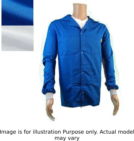 Transforming Technologies JWC5406WH - ESD Jacket, Waist Length, Lapel Collar, Knit Cuff, 2X-Large (White)