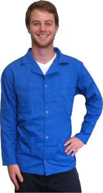 Transforming Technologies JWC5409SPLB - Esd Jacket, Waist Length, Lapel Collar, Snap Cuff, 5x-large, Light Blue
