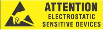 Transforming Technologies LB9020 - ESD Label 'Attention Electrostatic Sensitive Devices', 3/8' x 1-1/4'