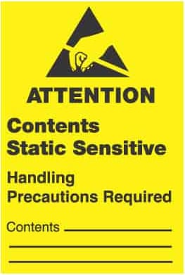Transforming Technologies LB9110 - ESD Label 'Attention Contents Static Sensitive Handling Precautions Required' 1' x 1-1/2'