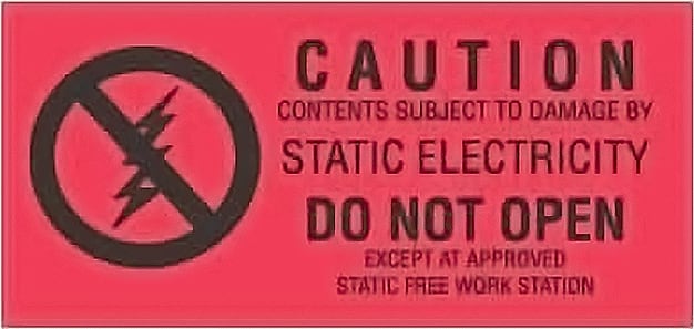 Transforming Technologies LB9150 - ESD Warning Labels, 1-1/2' x 3', Red, 500/Roll