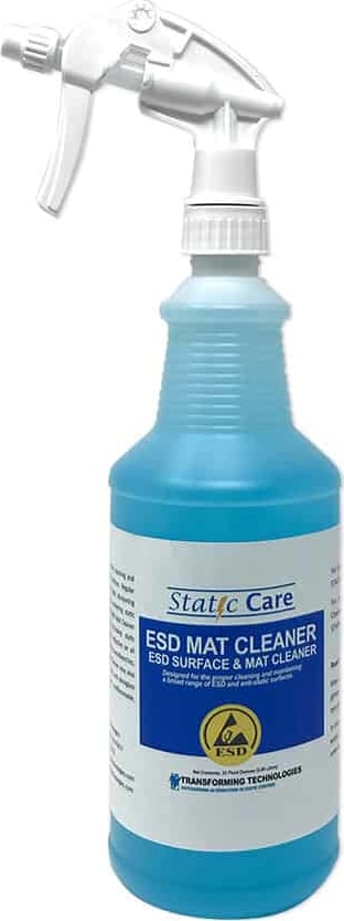 Transforming Technologies PM1501 - Static Care Anti-static Mat, Glass And Hard Surface Cleaner, Spray Bottle, Quart