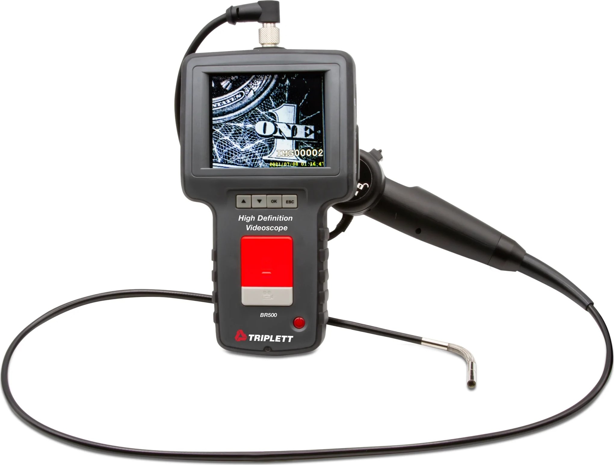 Triplett BR500 - 3.5' High Definition Articulating Videoscope, 6mm Camera