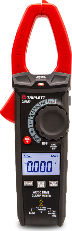 Triplett CM650-NIST - 600A AC/DC True RMS Clamp Meter with Certificate of Traceability to N.I.S.T.