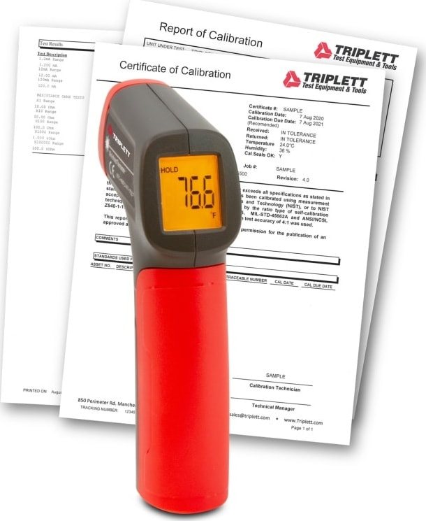 Triplett IRT225-NIST - 10:1 Mini IR Thermometer with Certificate of Traceability to N.I.S.T.